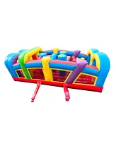 Pogo Bounce House Inflatable Obstacle Course for Kids (Without Blower) - 19.5 x 8 x 7.5 Foot Backyard Inflatable Bouncy Jumper