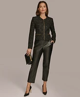 Donna Karan New York Women's Zipper-Front Tweed Jacket