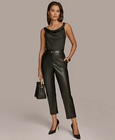 Donna Karan New York Women's Faux-Leather Ankle Pants