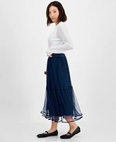 And Now This Petites Tulle Midi Skirt, Exclusively at Macy's