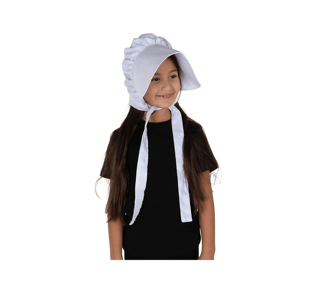 Dress Up America Pioneer White Bonnet Hat - Kids