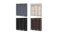 Slickblue 69" Portable Clothes Closet with Non-Woven Fabric and Double Rod for Efficient Storage Organizer