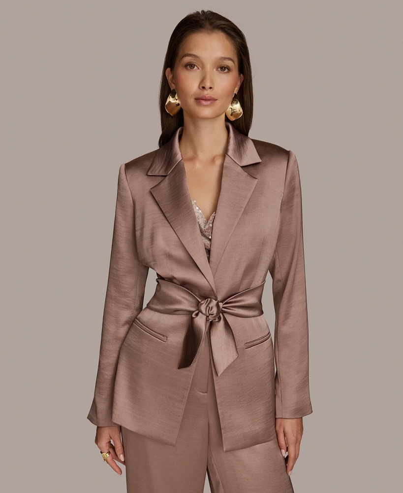 Donna Karan New York Women's Charmeuse Tie-Front Jacket