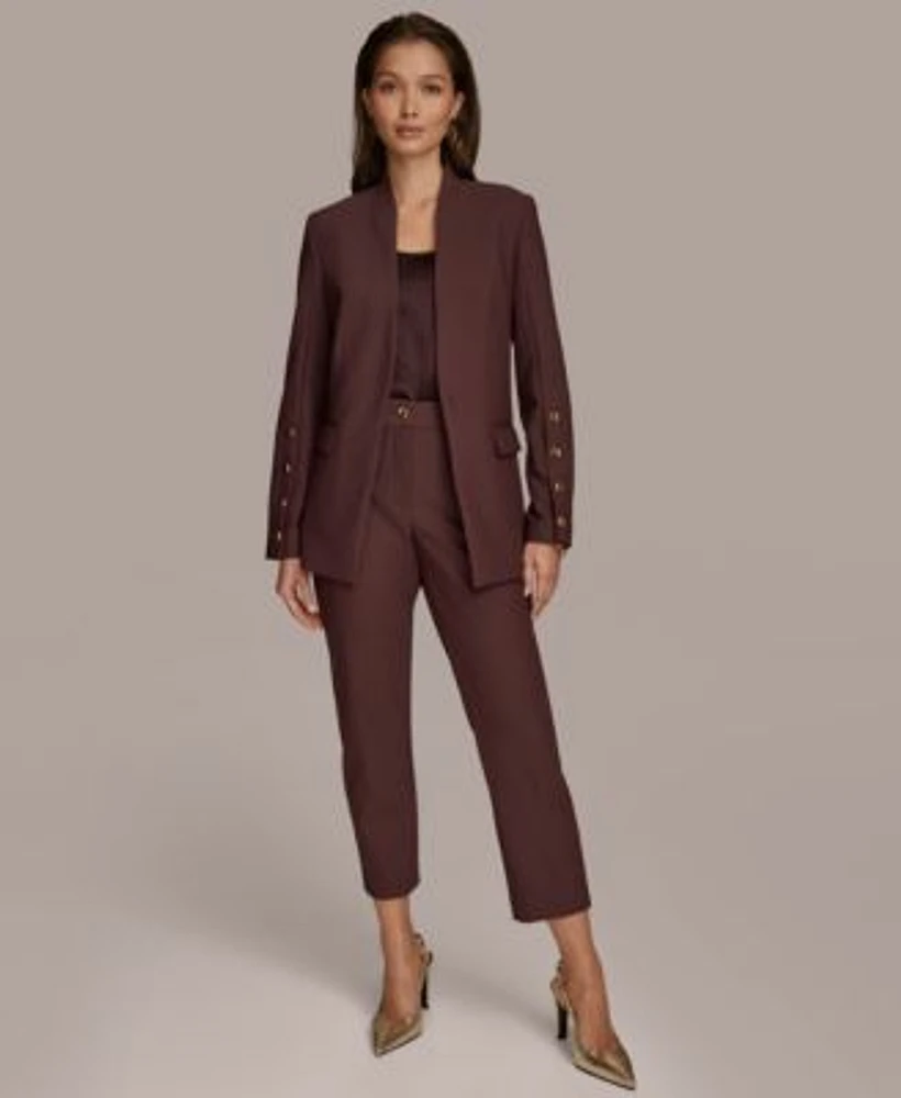 Donna Karan New York Womens One Button Blazer Slim Leg Ankle Pants