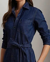 Lauren Ralph Belted Denim Shirtdress