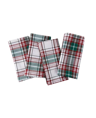 Avanti Holiday Cotton Plaid Napkins 18" x 18", Set of 4