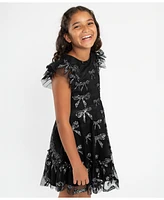 Rare Editions Big Girls Velvet Sequin Bow Party Dress