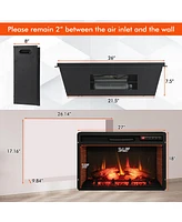 Gymax 1400W 26 Inch Electric Fireplace Insert 4777 Btu Recessed Freestanding Fireplace w/ Remote