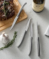 French Home Laguiole Connoisseur 4-Piece Steak Knife Set with Stainless-Steel Handles