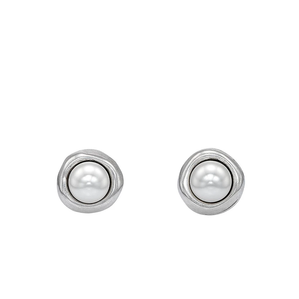 UNOde50 Sterling Silver Metal Clad Stud Earrings