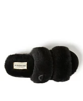 Dearfoams Women's Benalla Genuine Shearling Double Band Fuzzy Slide Slipper