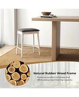 Sugift 24 inch Bar Stool Set of 2 with Padded Seat Cushions and Wood Legs