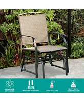 Sugift Steel Frame Garden Swing Single Glider Chair Rocking Seating