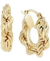 Macy's Chunky Rope Chain Hoop Earrings in 10k Gold