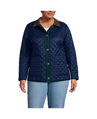 Lands' End Plus Size Reversible Barn Quilted Jacket