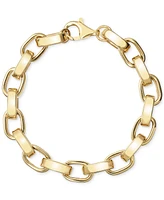 Macy's Polished Rolo Link Bracelet in 14k Gold Over Sterling Silver Made in Italy