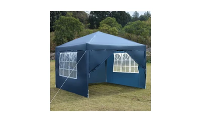 Slickblue Two-Door, Two-Window Waterproof Right-Angle Folding Tent in Blue, Perfect for Outdoor Events and Gatherings