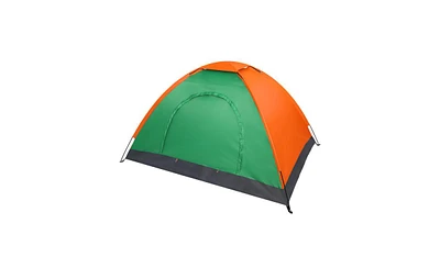 Slickblue 2-Person Waterproof Camping Dome Tent for Outdoor Hiking Survival Orange & Green