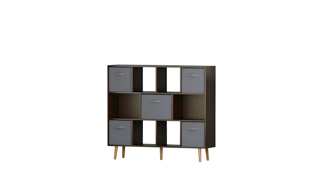 Slickblue Multifunctional Cube Bookshelf - Stylish Open Design for Books, Decor, and Souvenirs