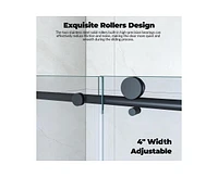 gaomon Shower Door, 56-60" W × 76" H Frameless Sliding Shower Door,Waterproof Glass Shower Door with Stainless Steel Handle and Seal Strip, 5/16"