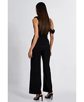 Quiz Women's Cowl Front Liverpool Glitter Palazzo Jumpsuit