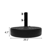 Slickblue 20" Round Plastic Water Injection Base for Parasol, Lightweight and Durable Umbrella Stand for Outdoor Use