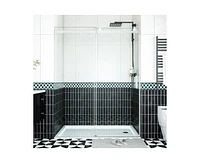 gaomon Shower Door, 44-48" W × 76" H Frameless Sliding Shower Door,Waterproof Glass Shower Door with Stainless Steel Handle and Seal Strip, 5/16"