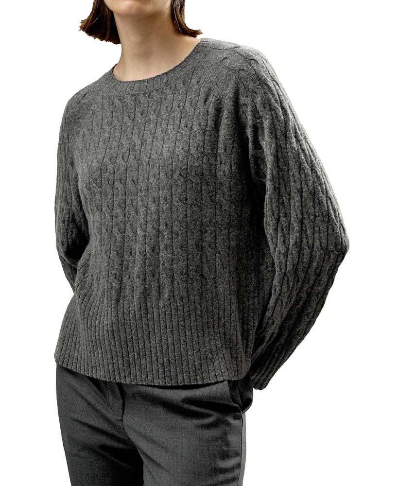 Lilysilk Women's Baby Cashmere Cable-knit Sweater