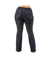 Poetic Justice Plus Curvy Fit Stretch Denim Slim Boot Cut Jeans