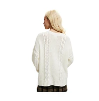 Cotton On Women's Oversized Cable Sweater