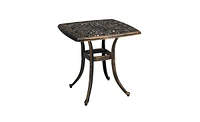 Slickblue 21.3-Inch Square Garden Cast Aluminum Table - Bronze