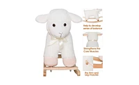 Slickblue harming White Baby Rocking Horse – Pink Sheep Design for Toddlers