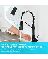 Flynama Pull out Touchless Single Handle Kitchen Faucet with MotionSense In Black