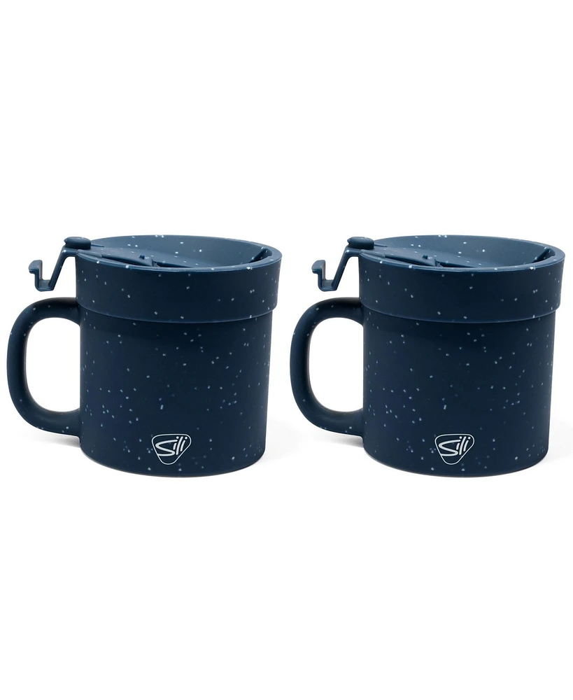 Coffee Mug w/ Lid: 16oz: 2 pk - Speckled Blue
