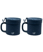 Coffee Mug w/ Lid: 16oz: 2 pk - Speckled Blue