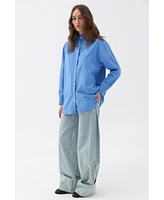 Nocturne Women's Oversized Button-Up Shirt