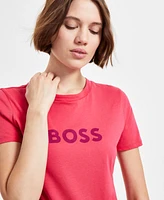 Boss Orange Women's Cotton Logo Crewneck Short-Sleeve T-Shirt