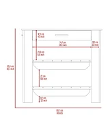 Depot E-Shop Delos Kitchen Island 37" H, Two Open Storage Shelves, One Drawer, Four Legs,Towel Hanger