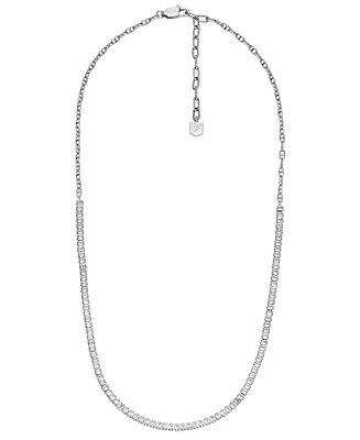 Fossil Heritage D-Link Glitz Stainless Steel Chain Tennis Necklace