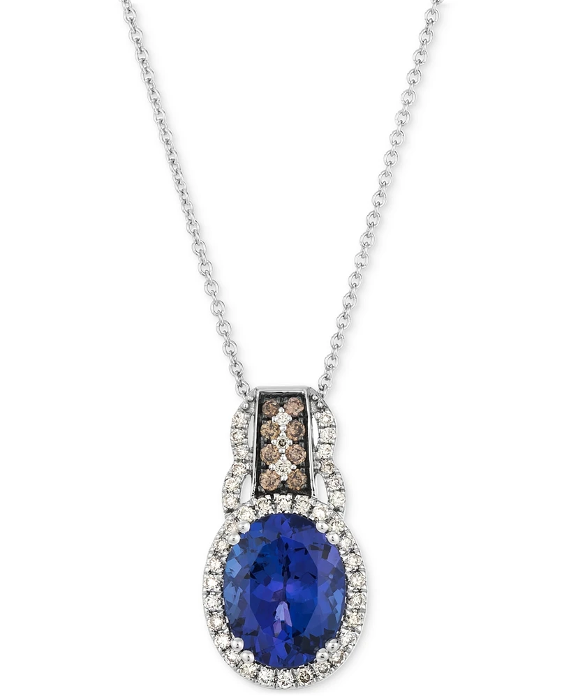 Le Vian Blueberry Tanzanite (2-1/2 ct. t.w.) & Diamond (1/4 ct. t.w.) 20" Adjustable Pendant Necklace in 14k White Gold