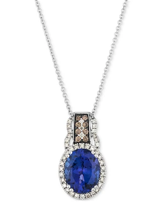 Le Vian Blueberry Tanzanite (2-1/2 ct. t.w.) & Diamond (1/4 ct. t.w.) 20" Adjustable Pendant Necklace in 14k White Gold