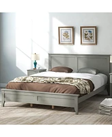 Streamdale Furniture Modern Solid Wood Queen Platform Bed