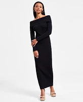 Bar Iii Women's Off-The-Shoulder Sweater Dress, Exclusively at Macy's