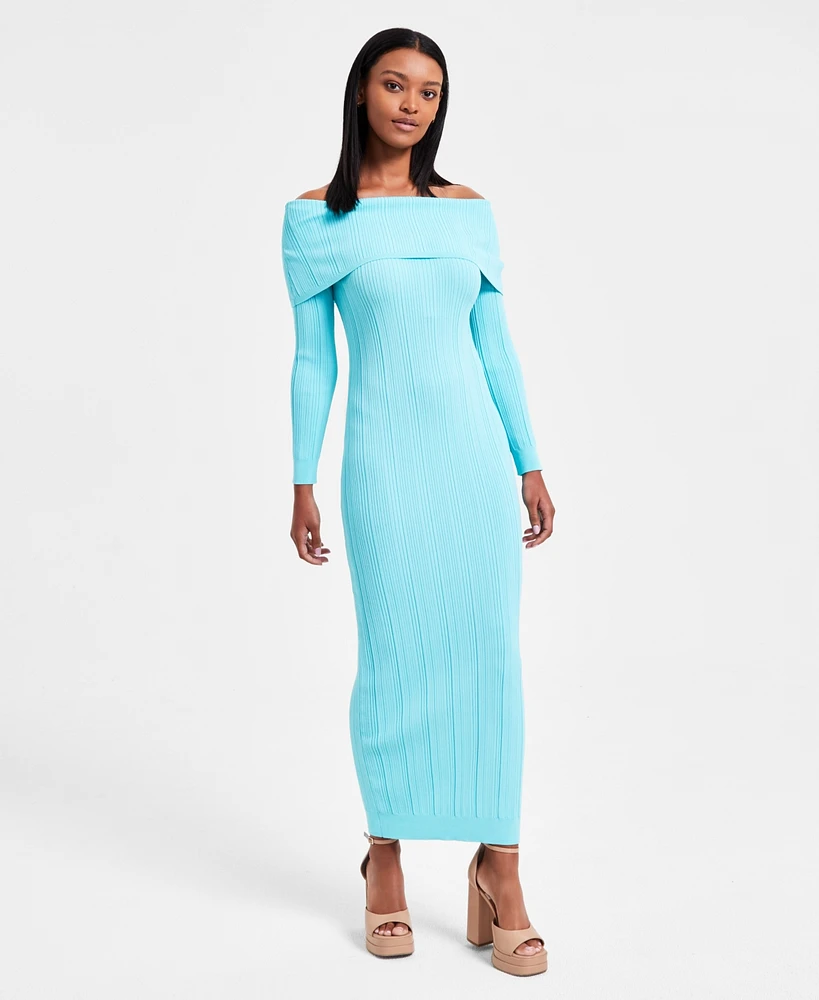 Bar Iii Women's Off-The-Shoulder Sweater Dress, Exclusively at Macy's