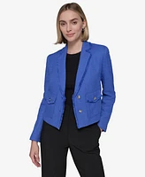 Karl Lagerfeld Paris Women's Fringed Tweed Blazer