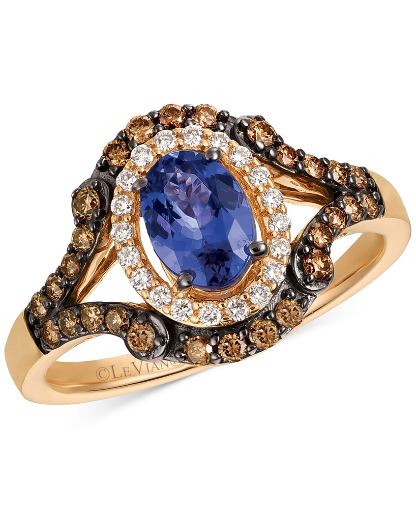 Le Vian Tanzanite (5/8 ct. t.w.) & Diamond (3/8 ct. t.w.) Statement Ring in 14k Rose Gold