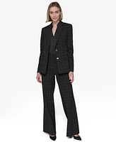 Karl Lagerfeld Paris Women's Windowpane Two-Button Blazer