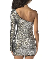 B Darlin Juniors' Sequined One-Shoulder Bodycon Dress