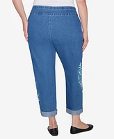 Alfred Dunner Plus Lake Victoria Embroidered Super Stretch Ankle Jean