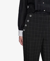 Karl Lagerfeld Paris Women's Sailor Windowpane Wide-Leg Pants